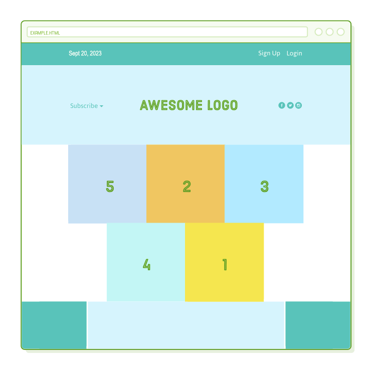 Footer flexible items static width