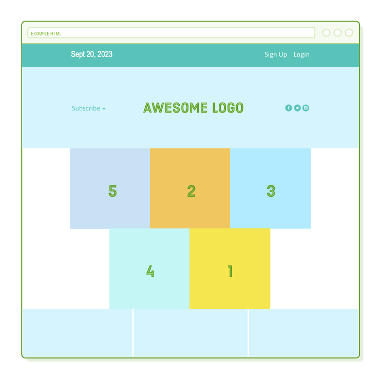 footer flexible items