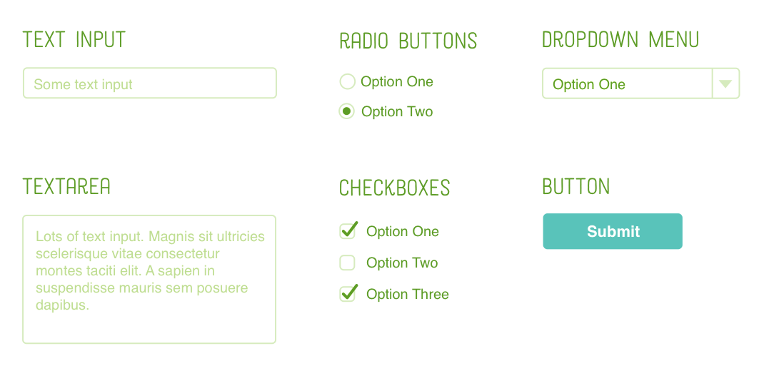 html form elements