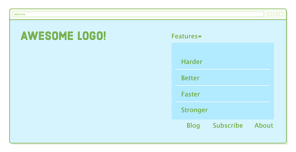 submenu no css positioning